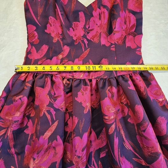 Aidan Mattox Sleeveless Floral‎ Jacquard Party Dress Pink/ Fuchsia Size 16 NWT - Picture 14 of 14